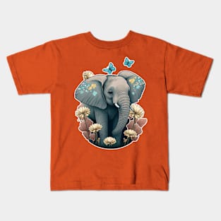 Colourful Cute Elephant Kids T-Shirt